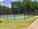 Angle view of the community tennis courts featuring a well-kept fence line and lush grass at 3655 Brisbane Dr, Marietta, GA 30062