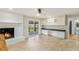 Living area with fireplace, built-in cabinets, and desk space, plus access to a deck at 4433 Canary Ct, Lithia Springs, GA 30122