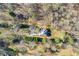 Aerial view of the property with pool and wooded area around it at 5595 Rolling Acres Ln, Cumming, GA 30028