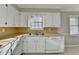 Bright kitchen with a window overlooking the sink, and ample cabinet space at 642 Dogwood Dr, Lawrenceville, GA 30046