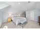 This bedroom is decorated with neutral paint and soft carpet at 302 W Country Dr, Johns Creek, GA 30097