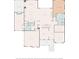 Detailed first floor plan featuring a spacious kitchen, living room, and Primary bedroom suite at 7740 Nesbit Ferry Rd, Atlanta, GA 30350