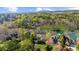 An aerial shot of several large homes nestled among the trees, backing onto a beautiful blue lake at 1525 Lockridge Dr, Cumming, GA 30041
