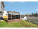 Private backyard featuring an enclosed sunroom with scenic views at 3464 Enterkin Ln, Atlanta, GA 30349