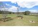 Scenic backyard view featuring a play structure on a manicured lawn perfect for Gathering activities and outdoor adventures at 5168 Parkview Rd, Social Circle, GA 30025