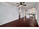 Spacious living area with hardwood floors, modern lighting, and neutral wall paint at 821 Ralph Mcgill Ne Blvd # 2210, Atlanta, GA 30306