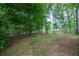 A serene backyard with a vast expanse of lush green grass and mature trees at 5384 Blackhawk Dr, Acworth, GA 30102