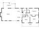 Floor plan showcasing the layout of the first floor, including the living room, kitchen, bedrooms, and bathrooms at 5384 Blackhawk Dr, Acworth, GA 30102