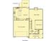 First floor plan featuring a two-car garage, kitchen, breakfast area, Gathering room, dining room and covered porch at 380 Waterbluff Dr, Mableton, GA 30126