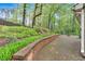 Paver patio with brick retaining wall and lush greenery creates a serene outdoor space at 3951 Lorien Nw Way, Kennesaw, GA 30152