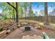 Backyard fire pit and landscape features; a cozy space for outdoor entertaining at 3951 Lorien Nw Way, Kennesaw, GA 30152