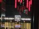 Night view of Colony Square sign with holiday decorations at 145 15Th Ne St # 204, Atlanta, GA 30309