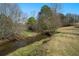 Picturesque view of a tranquil creek flowing through the property surrounded by lush greenery and mature trees at 680 Milligan Creek Rd, Roopville, GA 30170