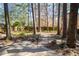 Shady backyard with mature trees and lush landscaping at 210 Trailmore Ct, Roswell, GA 30076