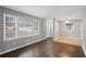 Living room featuring hardwood floors and modern gray paint at 5273 Crystal Ln, Atlanta, GA 30349