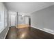 Living room featuring hardwood floors and modern gray paint at 5273 Crystal Ln, Atlanta, GA 30349