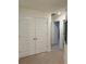 Hallway featuring carpet floors, white trim, and a double-door closet at 1302 Speckle Park Way, Stockbridge, GA 30281