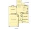 Home floor plan showing the placement of the kitchen, garage, and bedrooms at 372 Waterbluff Dr, Mableton, GA 30126