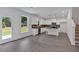 Open-concept kitchen with backyard views, stainless steel appliances, and a center island, ideal for entertaining at 372 Waterbluff Dr, Mableton, GA 30126