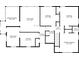 Detailed floor plan outlining the layout of the home with dimensions for the living areas, bedrooms, and bathrooms at 2696 Dodson Dr, East Point, GA 30344