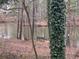 Picturesque lake view featuring a serene bench in a tranquil, wooded setting at 2411 Mitchell Ne Rd, Marietta, GA 30062