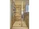Tiled walk-in shower with glass door and shower-caddy at 60 Streamside Dr, Covington, GA 30016