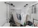 A cluttered storage room with various items and a door at 3274 Adelade Ct, Lithonia, GA 30038
