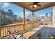 Outdoor deck featuring chairs, wooden railing, and neighborhood views at 3836 Alice Ln, Suwanee, GA 30024