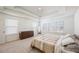 Spacious main bedroom with tray ceilings, a large window and a comfortable bed at 1042 Edwin Ln, Sugar Hill, GA 30518