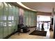 The building's lobby offers a sophisticated waiting area for guests at 20 Marietta Nw St # 10E, Atlanta, GA 30303
