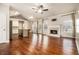 Spacious living room featuring hardwood floors, a fireplace, and a vaulted ceiling at 2404 Caneridge, Marietta, GA 30064
