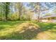 Spacious backyard with lush green lawn and mature trees, offering plenty of space at 3645 Larkspur Ter, Decatur, GA 30032