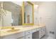 Vanity in the bathroom with double sinks and a large mirror perfect for morning routines at 2220 Emerald Dr, Jonesboro, GA 30236