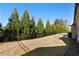 Fenced backyard with mature evergreens offers privacy at 130 Brayden Park Dr, Canton, GA 30115