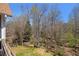 Beautiful backyard view with mature trees and a winding creek, offering a private and peaceful setting at 160 Glenmore Ln, Mcdonough, GA 30253