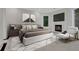 This primary suite features a fireplace, tv, sitting area, and modern decor at 821 Camden Park Ct, Atlanta, GA 30342