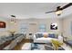 Open layout featuring a living room, dining area, and hardwood floors at 1991 Mcafee Pl, Decatur, GA 30032