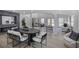 Expansive living area featuring an open floor plan, stylish furnishings, a cozy fireplace, and seamless access to an outdoor space at 2041 Briarcliff Ne Rd, Atlanta, GA 30329