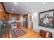 Traditional kitchen showcasing stainless steel appliances, wood cabinets, and stone countertops at 725 Glengary Ne Way, Atlanta, GA 30342