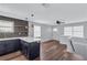 Modern kitchen with stainless steel appliances, kitchen island, and hardwood flooring at 1328 Sharon Street Nw, Atlanta, GA 30314