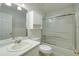 Bathroom features shower and tub combo, toilet and vanity with sink at 195 Creekside Way, Mcdonough, GA 30252