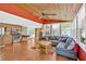 Spacious living room with wood ceiling, modern furnishings, and lots of natural light at 24 Allatoona Landing Rd #29, Cartersville, GA 30121