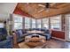 Bright sunroom featuring a wood-paneled ceiling, and multiple windows showcasing scenic lake views at 24 Allatoona Landing Rd #29, Cartersville, GA 30121