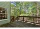 Spacious back deck features lush greenery, wood railings, and room for outdoor seating at 2731 Old Coach Rd, Duluth, GA 30096