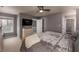Spacious main bedroom featuring soft gray walls, carpet, and a ceiling fan at 58 Basswood Cir # 29, Atlanta, GA 30328