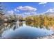 Scenic pond view surrounded by mature trees and community houses at 58 Basswood Cir # 29, Atlanta, GA 30328