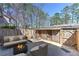 Private backyard featuring a patio, seating area, and storage shed at 748 Garden View Dr, Stone Mountain, GA 30083