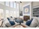 Bright living room with large windows, high ceilings, fireplace, and comfortable seating at 5303 Whitehaven Park Se Ln, Smyrna, GA 30126