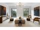 Bright living room features contemporary lighting, neutral decor, and large windows offering natural light at 5245 Kenbrook Way, Sandy Springs, GA 30327