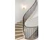 Elegant spiral staircase with decorative railing, and modern lighting at 5245 Kenbrook Way, Sandy Springs, GA 30327